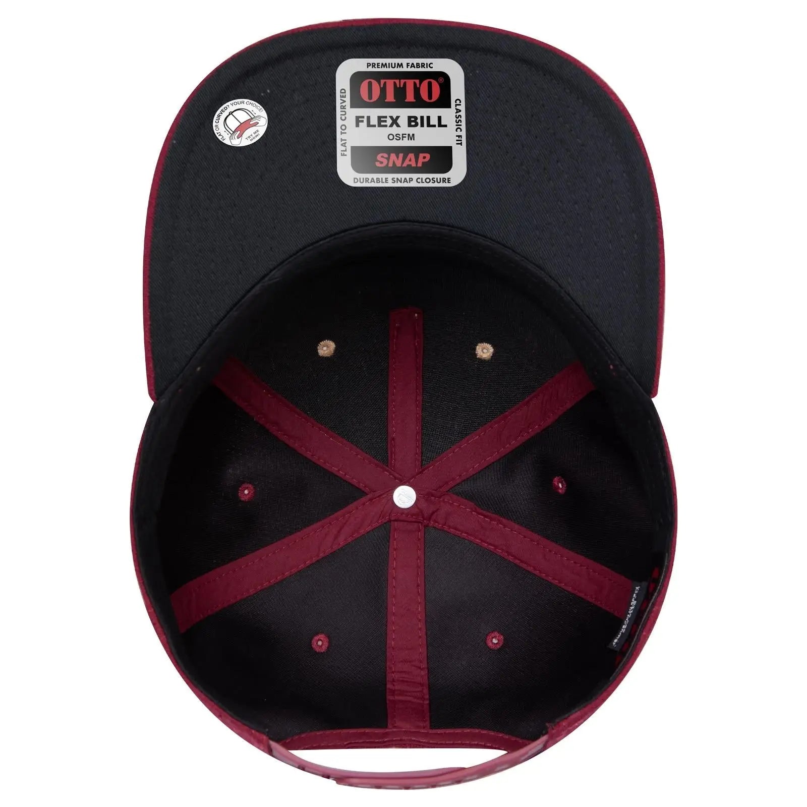 OTTO 158-1176 ’OTTO Snap’ 5 Panel Pro Style Snapback Cap - Bg Mrn/Crk/Bg Mrn - Bg Mrn/Crk/Bg Mrn / 6 1/2’’ - 7 5/8’’