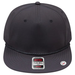 OTTO 158-1176 ’OTTO Snap’ 5 Panel Pro Style Snapback Cap - Black - Black / 6 1/2’’ - 7 5/8’’