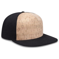 OTTO 158-1176 ’OTTO Snap’ 5 Panel Pro Style Snapback Cap - Blk/Cork/Blk - Blk/Cork/Blk / 6 1/2’’ - 7 5/8’’