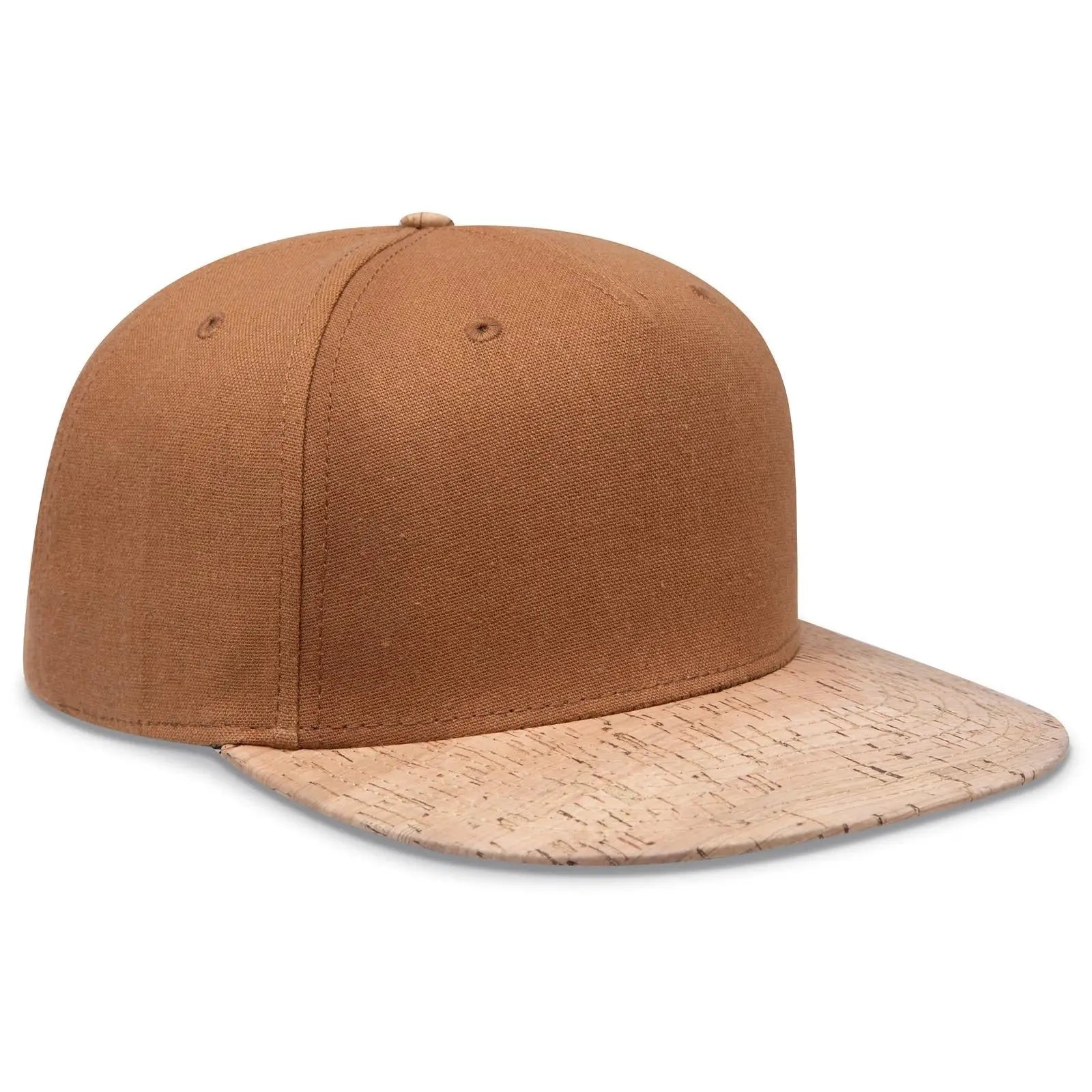 OTTO 158-1176 ’OTTO Snap’ 5 Panel Pro Style Snapback Cap - Cork/Cy Brn - Cork/Cy Brn / 6 1/2’’ - 7 5/8’’