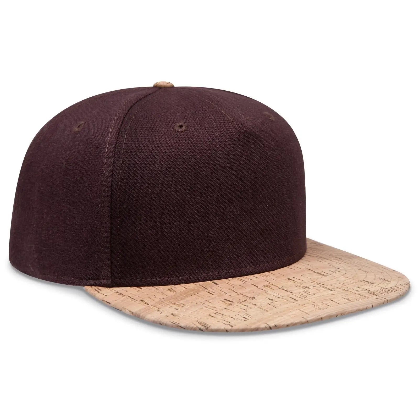 OTTO 158-1176 ’OTTO Snap’ 5 Panel Pro Style Snapback Cap - Cork/Dk.Brn - Cork/Dk.Brn / 6 1/2’’ - 7 5/8’’