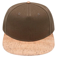OTTO 158-1176 ’OTTO Snap’ 5 Panel Pro Style Snapback Cap - Cork/Ml Grn - Cork/Ml Grn / 6 1/2’’ - 7 5/8’’