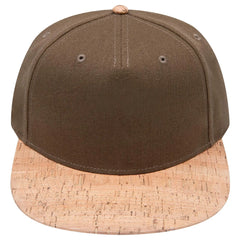 OTTO 158-1176 ’OTTO Snap’ 5 Panel Pro Style Snapback Cap - Cork/Ml Grn - Cork/Ml Grn / 6 1/2’’ - 7 5/8’’