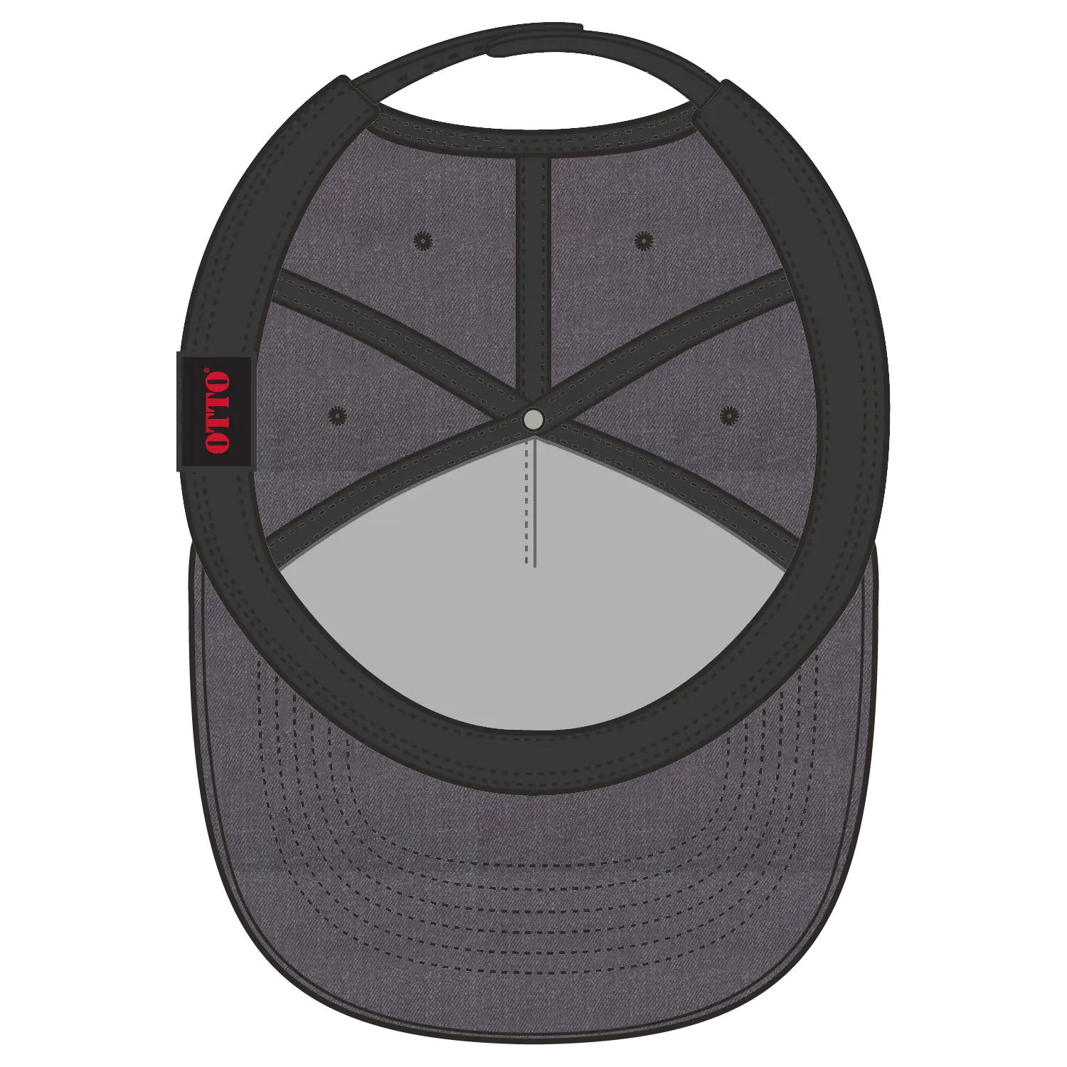 OTTO 158-1176 ’OTTO Snap’ 5 Panel Pro Style Snapback Cap - Heath. Black - Heath. Black / 6 1/2’’ - 7 5/8’’