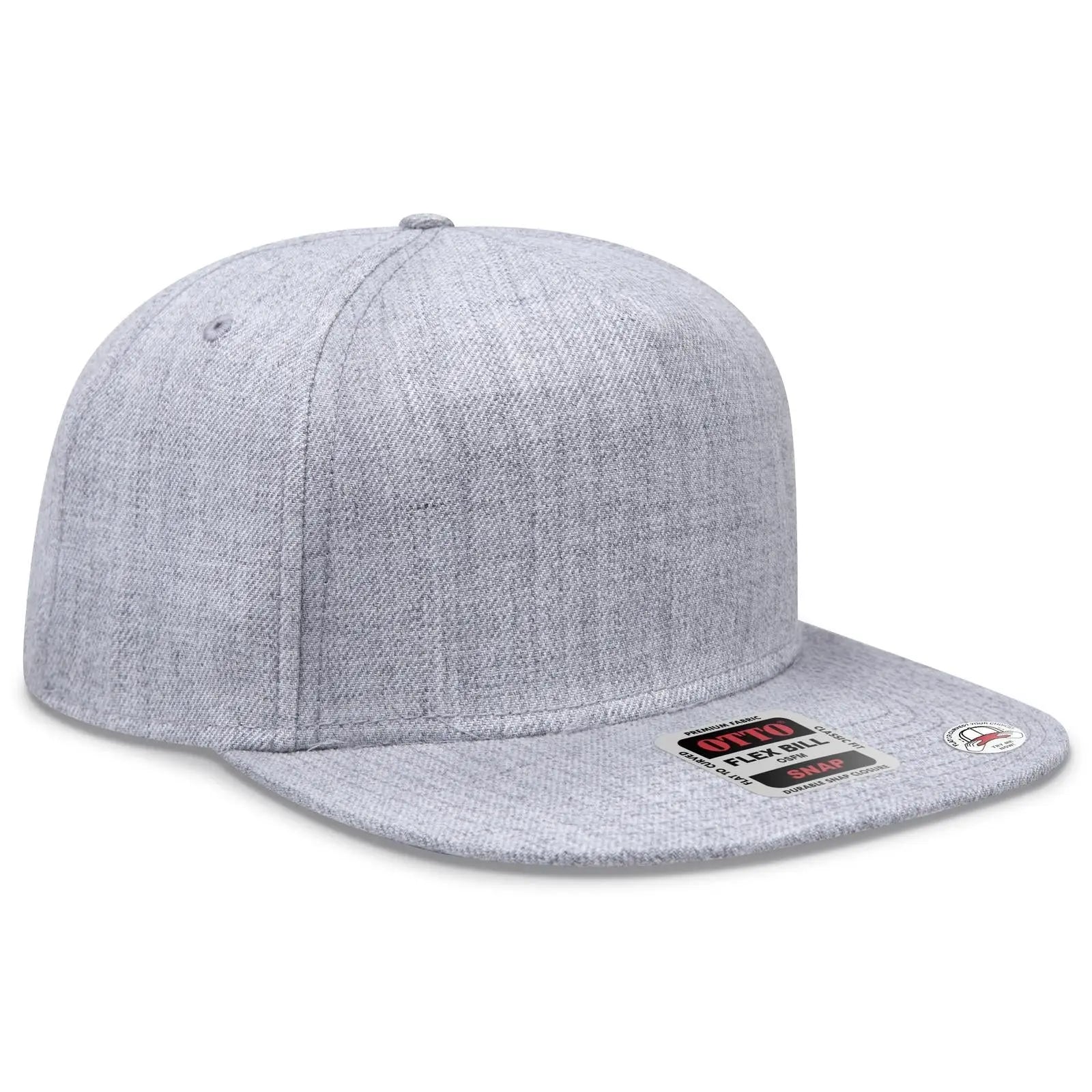 OTTO 158-1176 ’OTTO Snap’ 5 Panel Pro Style Snapback Cap - Heath. Gray - Heath. Gray / 6 1/2’’ - 7 5/8’’