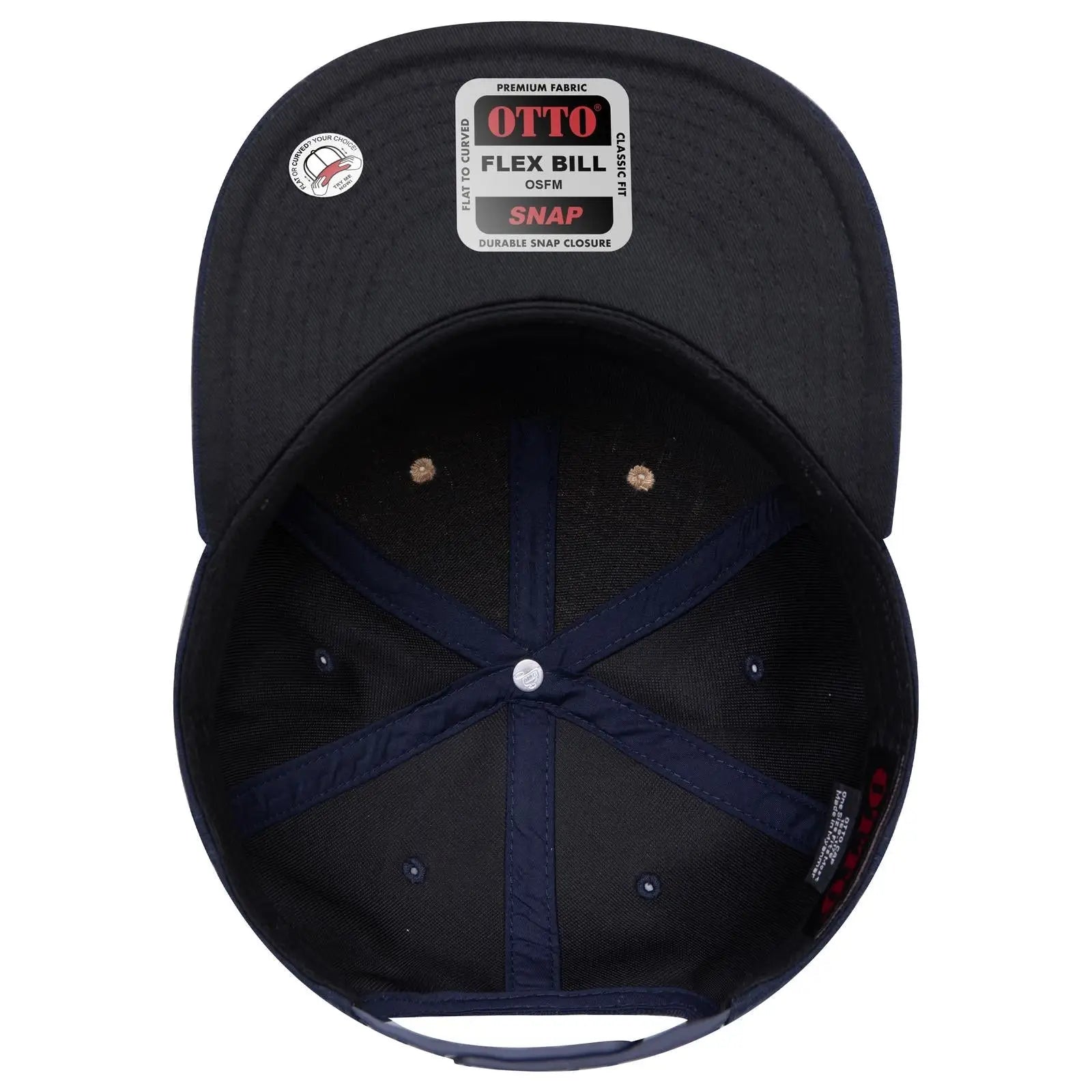 OTTO 158-1176 ’OTTO Snap’ 5 Panel Pro Style Snapback Cap - Nvy/Cork/Nvy - Nvy/Cork/Nvy / 6 1/2’’ - 7 5/8’’