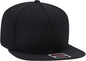 OTTO 158-1176 Wool Blend Twill Square Flat Visor 5 Panel Pro Style Snapback Hat - Black - Black / One Size Fits Most