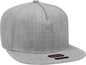 OTTO 158-1176 Wool Blend Twill Square Flat Visor 5 Panel Pro Style Snapback Hat - Heather Gray - Gray / One Size Fits
