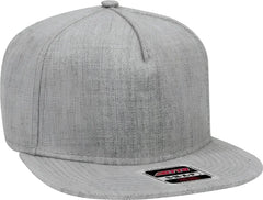 OTTO 158-1176 Wool Blend Twill Square Flat Visor 5 Panel Pro Style Snapback Hat - Heather Gray - Gray / One Size Fits
