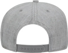 OTTO 158-1176 Wool Blend Twill Square Flat Visor 5 Panel Pro Style Snapback Hat - Heather Gray - Gray / One Size Fits