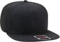 OTTO 158-1176 Wool Blend Twill Square Flat Visor 5 Panel Pro Style Snapback Hat - Heather Black - Black / One Size Fits