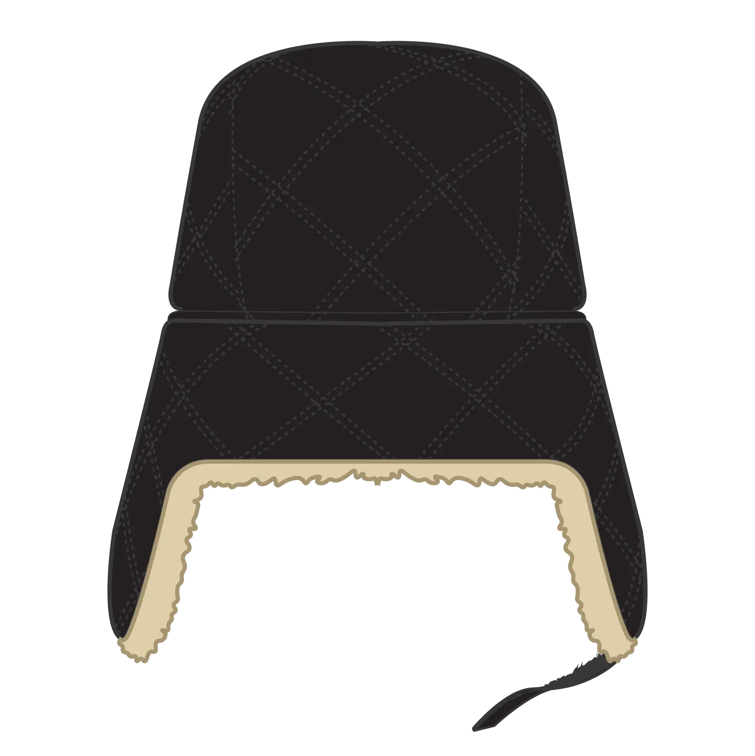 OTTO 163-1183 3 Panel Trapper Cap - Black