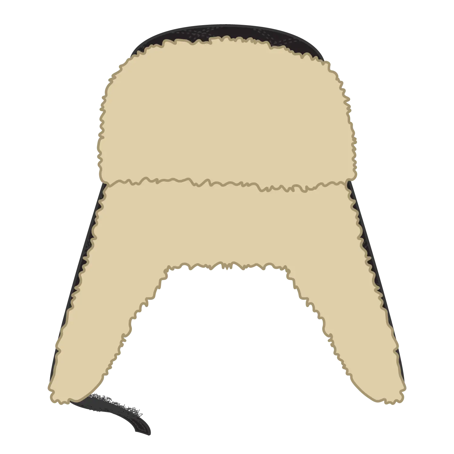 OTTO 163-1183 3 Panel Trapper Cap - Black - Black / M