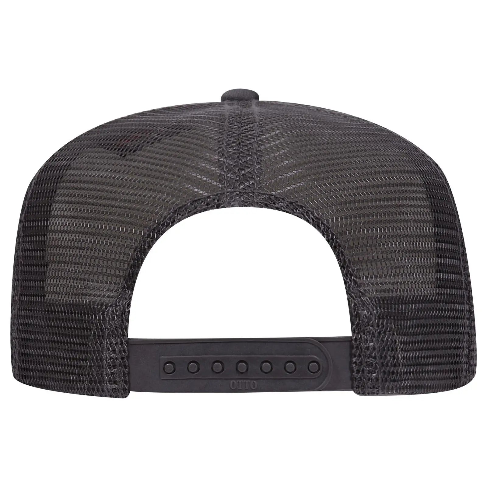 OTTO 164-1190 ’OTTO Snap’ 5 Panel Mid Profile Mesh Back Trucker Snapback Cap - Char. Gray - Char. Gray / 6 1/2’’ - 7