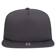 OTTO 164-1190 ’OTTO Snap’ 5 Panel Mid Profile Mesh Back Trucker Snapback Cap - Char. Gray - Char. Gray / 6 1/2’’ - 7