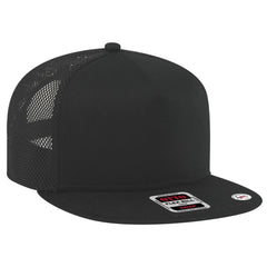 OTTO 164-1209 ’OTTO Snap’ 5 Panel Pro Style Mesh Back Trucker Snapback Cap - Black - Black / 6 1/2’’ - 7 5/8’’