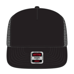 OTTO 164-1209 ’OTTO Snap’ 5 Panel Pro Style Mesh Back Trucker Snapback Cap - Black - Black / 6 1/2’’ - 7 5/8’’