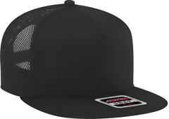 OTTO 164-1209 Superior Cotton Twill Square Flat Visor w/ Superior Polyester Mesh Back 5 Panel Pro Style Snapback Hat