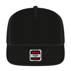 OTTO 167-1198 ’OTTO Snap’ 5 Panel Pro Style Snapback Cap - Black - Black / 6 1/2’’ - 7 5/8’’