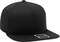 OTTO 167-1198 Snap 5 Panel Mid Profile Snapback Hat - Black - Black / One Size Fits Most