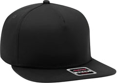 OTTO 167-1198 Snap 5 Panel Mid Profile Snapback Hat - Black - Black / One Size Fits Most