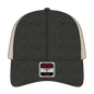 OTTO 169-1264 ’OTTO Flex’ Fitted 6 Panel Low Profile Mesh Back Trucker Cap - Blk/Blk/Kha - Blk/Blk/Kha / 7 3/8’’ - 7