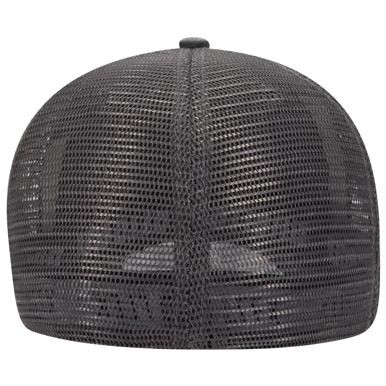 OTTO 169-1264 ’OTTO Flex’ Fitted 6 Panel Low Profile Mesh Back Trucker Cap - Blk/Blk/Ch.Gry