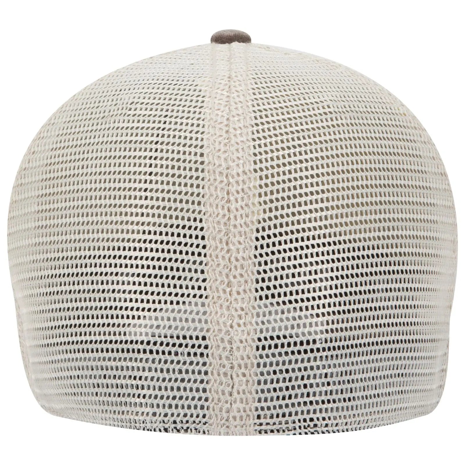 OTTO 169-1264 ’OTTO Flex’ Fitted 6 Panel Low Profile Mesh Back Trucker Cap - Dk.Brn/Dk.Brn/Kha