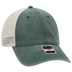 OTTO 169-1264 ’OTTO Flex’ Fitted 6 Panel Low Profile Mesh Back Trucker Cap - Dk.Grn/Dk.Grn/Kha