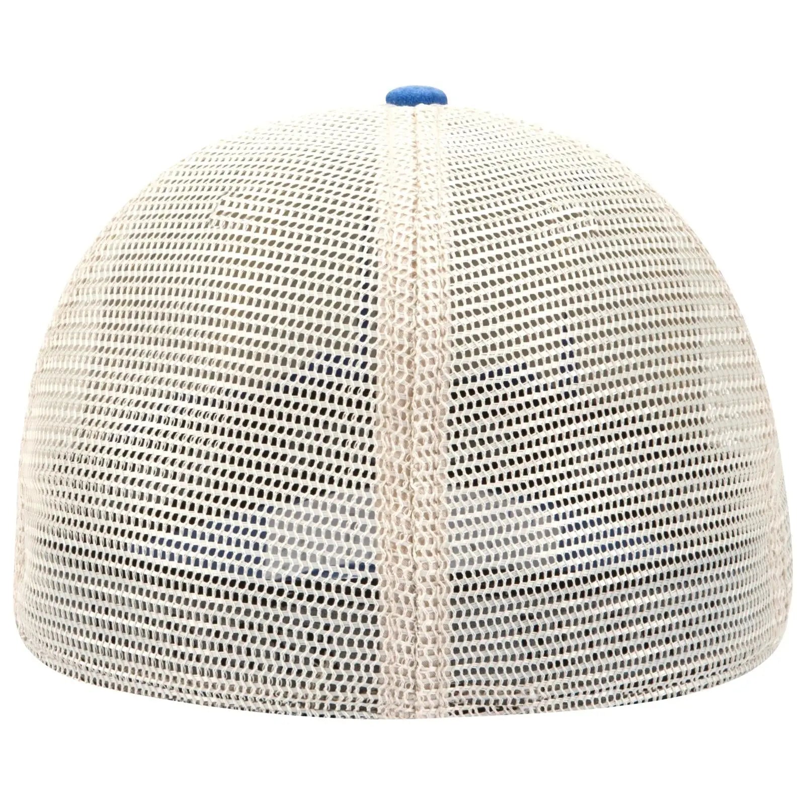 OTTO 169-1264 ’OTTO Flex’ Fitted 6 Panel Low Profile Mesh Back Trucker Cap - Ryl/Ryl/Kha