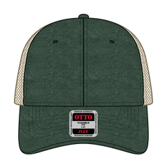 OTTO 169-1264 ’OTTO Flex’ Fitted 6 Panel Low Profile Mesh Back Trucker Cap - Dk.Grn/Dk.Grn/Kha - Dk.Grn/Dk.Grn/Kha / 7