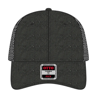 OTTO 169-1264 ’OTTO Flex’ Fitted 6 Panel Low Profile Mesh Back Trucker Cap - Black - Black / 7 3/8’’ - 7 5/8’