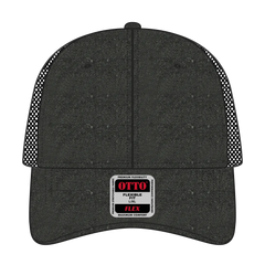 OTTO 169-1264 ’OTTO Flex’ Fitted 6 Panel Low Profile Mesh Back Trucker Cap - Black - Black / 7 3/8’’ - 7 5/8’