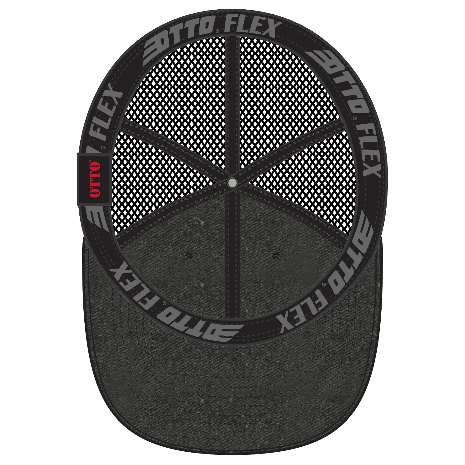 OTTO 169-1264 ’OTTO Flex’ Fitted 6 Panel Low Profile Mesh Back Trucker Cap - Black