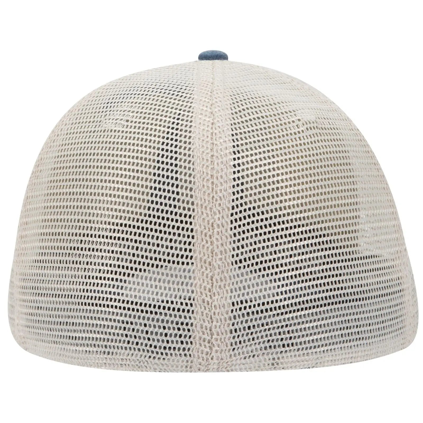 OTTO 169-1264 ’OTTO Flex’ Fitted 6 Panel Low Profile Mesh Back Trucker Cap - Nvy/Nvy/Kha