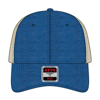 OTTO 169-1264 ’OTTO Flex’ Fitted 6 Panel Low Profile Mesh Back Trucker Cap - Ryl/Ryl/Kha - Ryl/Ryl/Kha / 7 3/8’’ - 7