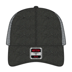 OTTO 169-1264 ’OTTO Flex’ Fitted 6 Panel Low Profile Mesh Back Trucker Cap - Blk/Blk/Ch.Gry - Blk/Blk/Ch.Gry / 7 3/8’’