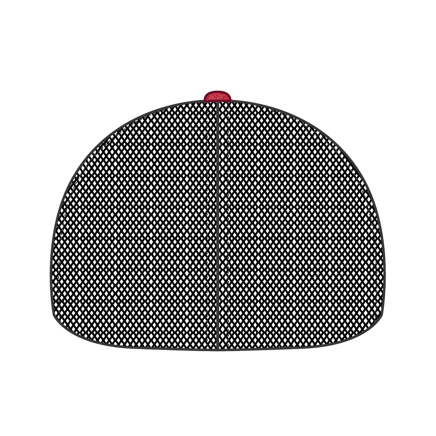 OTTO 169-1264 ’OTTO Flex’ Fitted 6 Panel Low Profile Mesh Back Trucker Cap - Red/Red/Blk