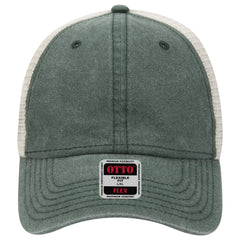 OTTO 169-1264 ’OTTO Flex’ Fitted 6 Panel Low Profile Mesh Back Trucker Cap - Dk.Grn/Dk.Grn/Kha