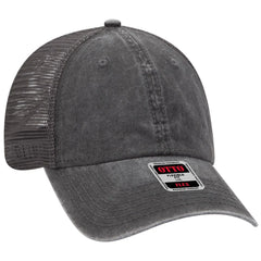 OTTO 169-1264 ’OTTO Flex’ Fitted 6 Panel Low Profile Mesh Back Trucker Cap - Blk/Blk/Ch.Gry