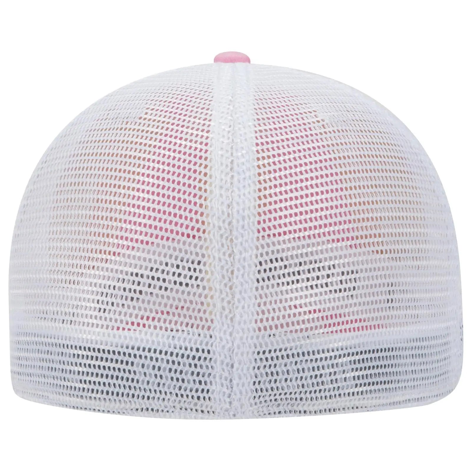 OTTO 169-1264 ’OTTO Flex’ Fitted 6 Panel Low Profile Mesh Back Trucker Cap - Pnk/Pnk/Wht