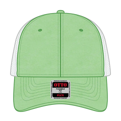 OTTO 169-1264 ’OTTO Flex’ Fitted 6 Panel Low Profile Mesh Back Trucker Cap - Lime/Lime/Wht - Lime/Lime/Wht / 7 3/8’’