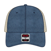 OTTO 169-1264 ’OTTO Flex’ Fitted 6 Panel Low Profile Mesh Back Trucker Cap - Nvy/Nvy/Kha - Nvy/Nvy/Kha / 7 3/8’’ - 7