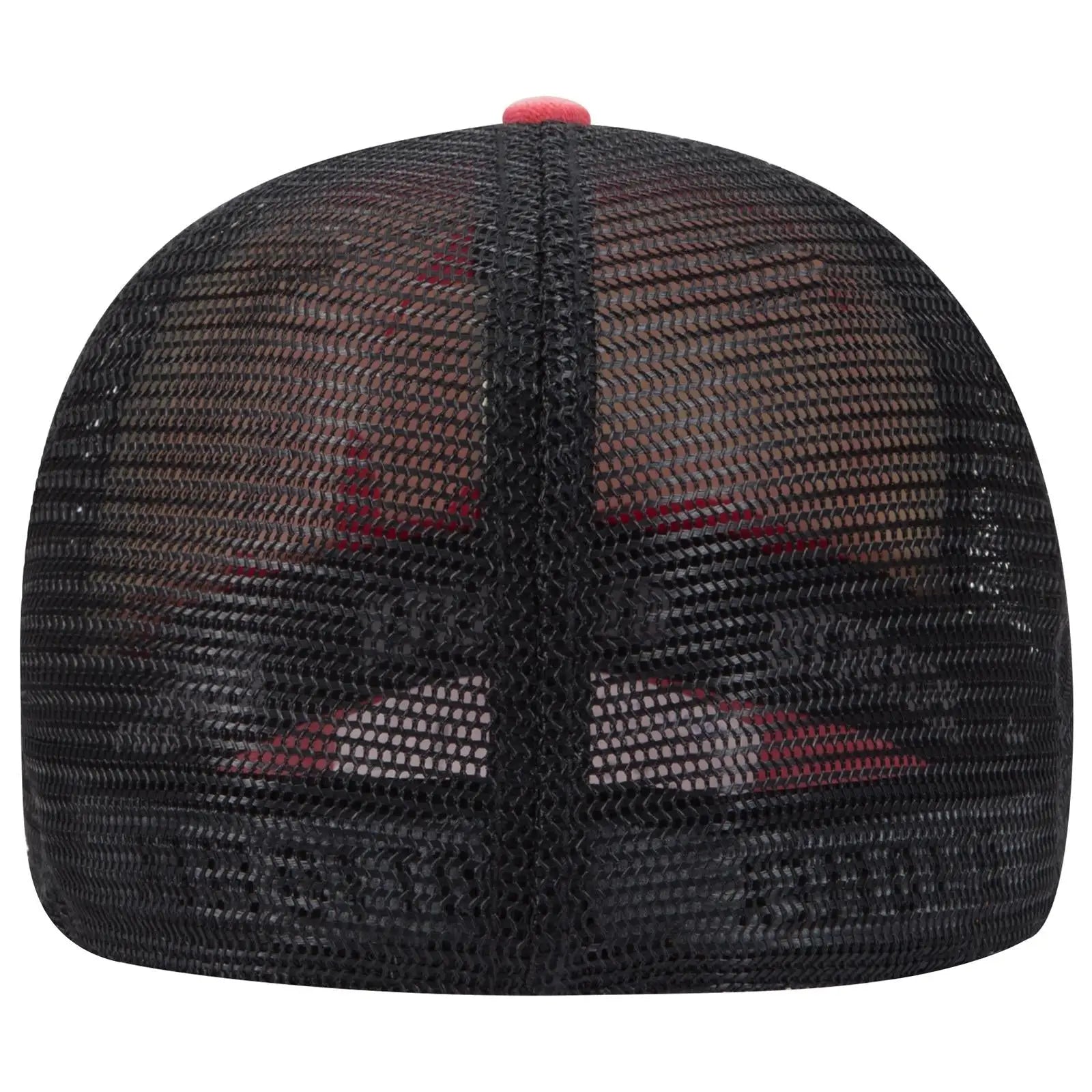 OTTO 169-1264 ’OTTO Flex’ Fitted 6 Panel Low Profile Mesh Back Trucker Cap - Red/Red/Blk