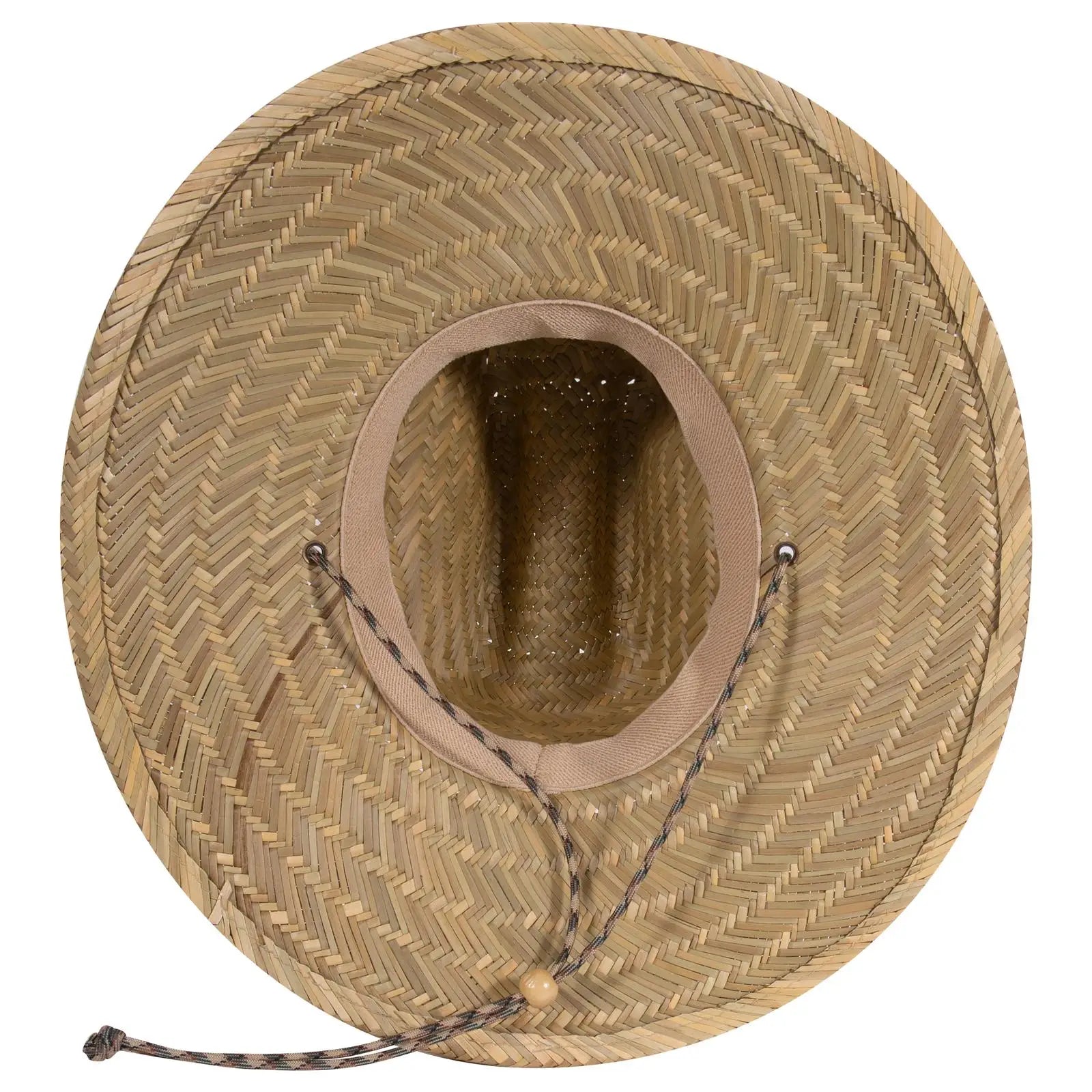 OTTO 170-1325 Straw Lifeguard Hat with Adjustable Cord - Natural