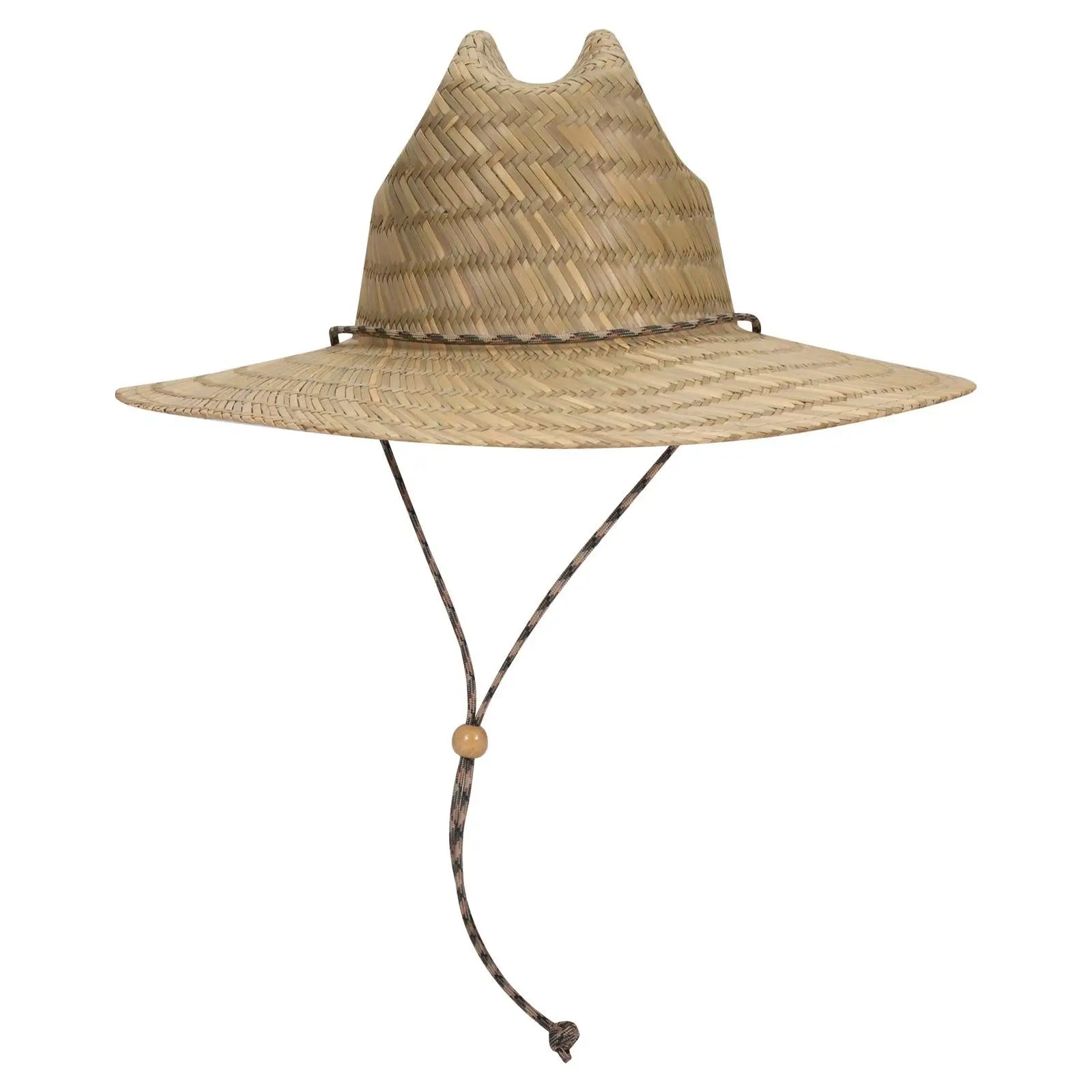 OTTO 170-1325 Straw Lifeguard Hat with Adjustable Cord - Natural