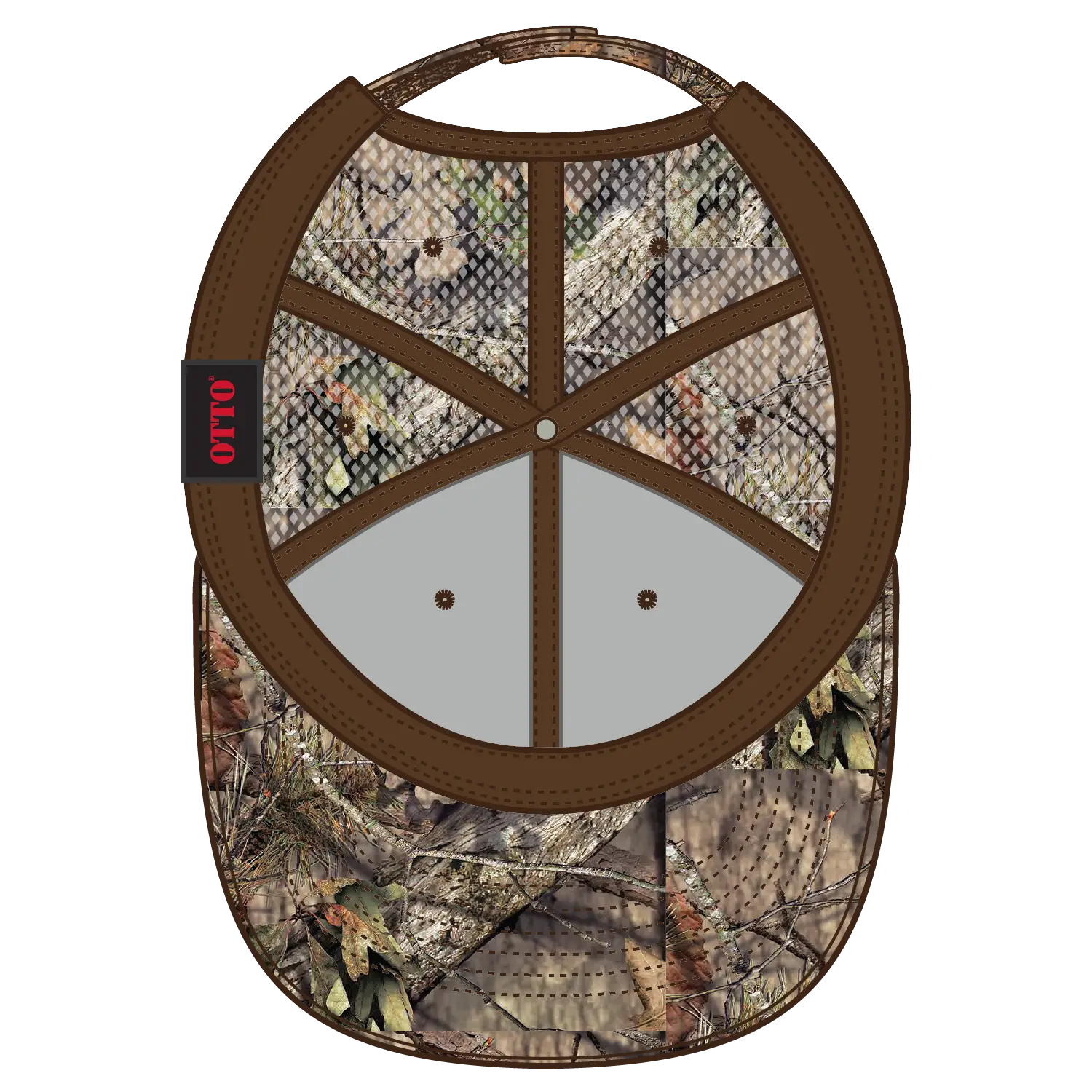 OTTO 171-1292 Mossy Oak Camouflage Superior Polyester Twill 6 Panel Low Profile Mesh Back Trucker Cap - Break Up
