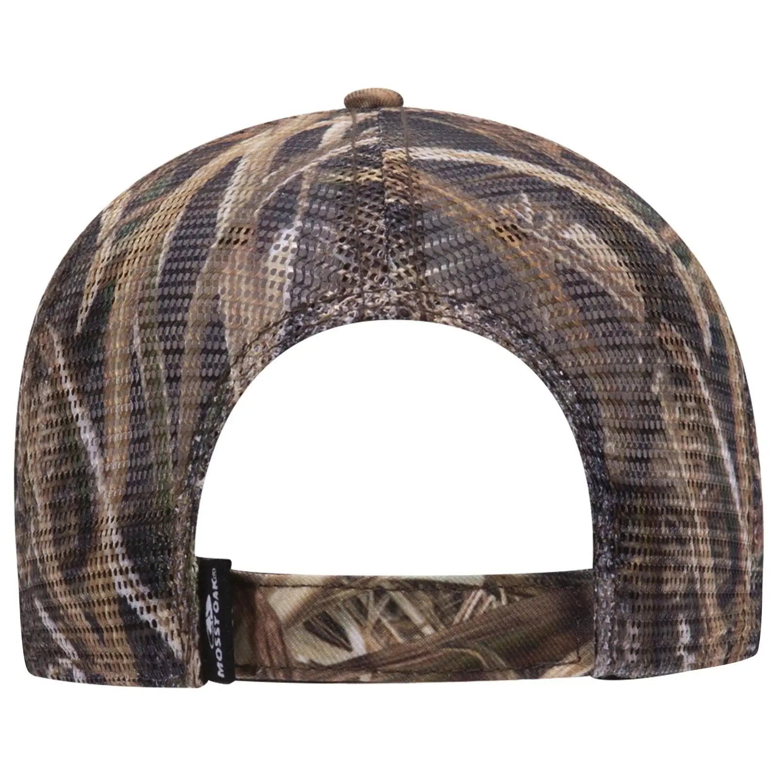 OTTO 171-1292 Mossy Oak Camouflage Superior Polyester Twill 6 Panel Low Profile Mesh Back Trucker Cap - Shadow Grass