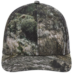 OTTO 171-1292 Mossy Oak Camouflage Superior Polyester Twill 6 Panel Low Profile Mesh Back Trucker Cap - Mountain