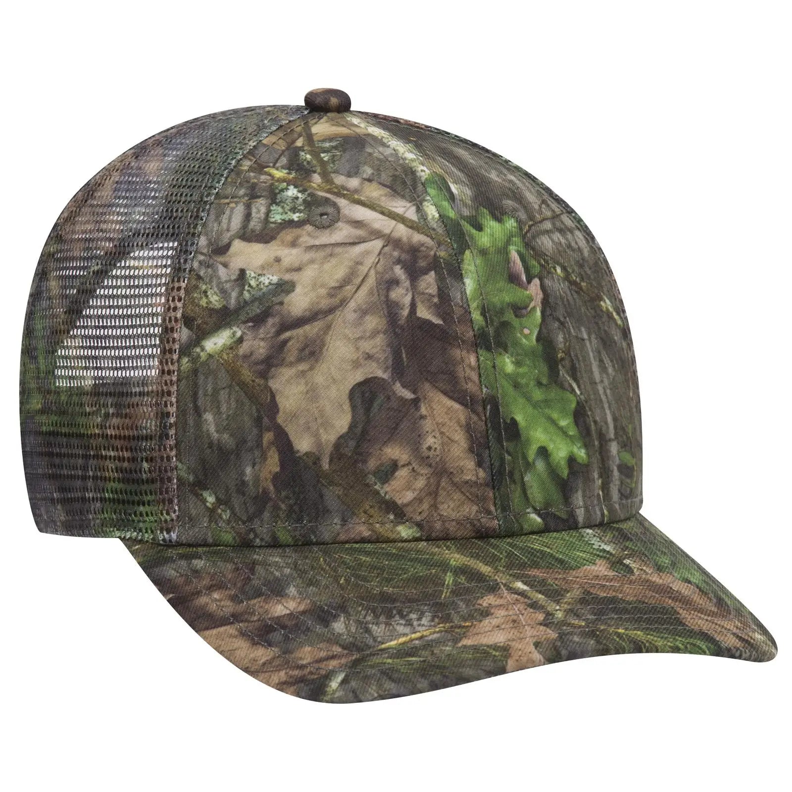OTTO 171-1292 Mossy Oak Camouflage Superior Polyester Twill 6 Panel Low Profile Mesh Back Trucker Cap - Obsession